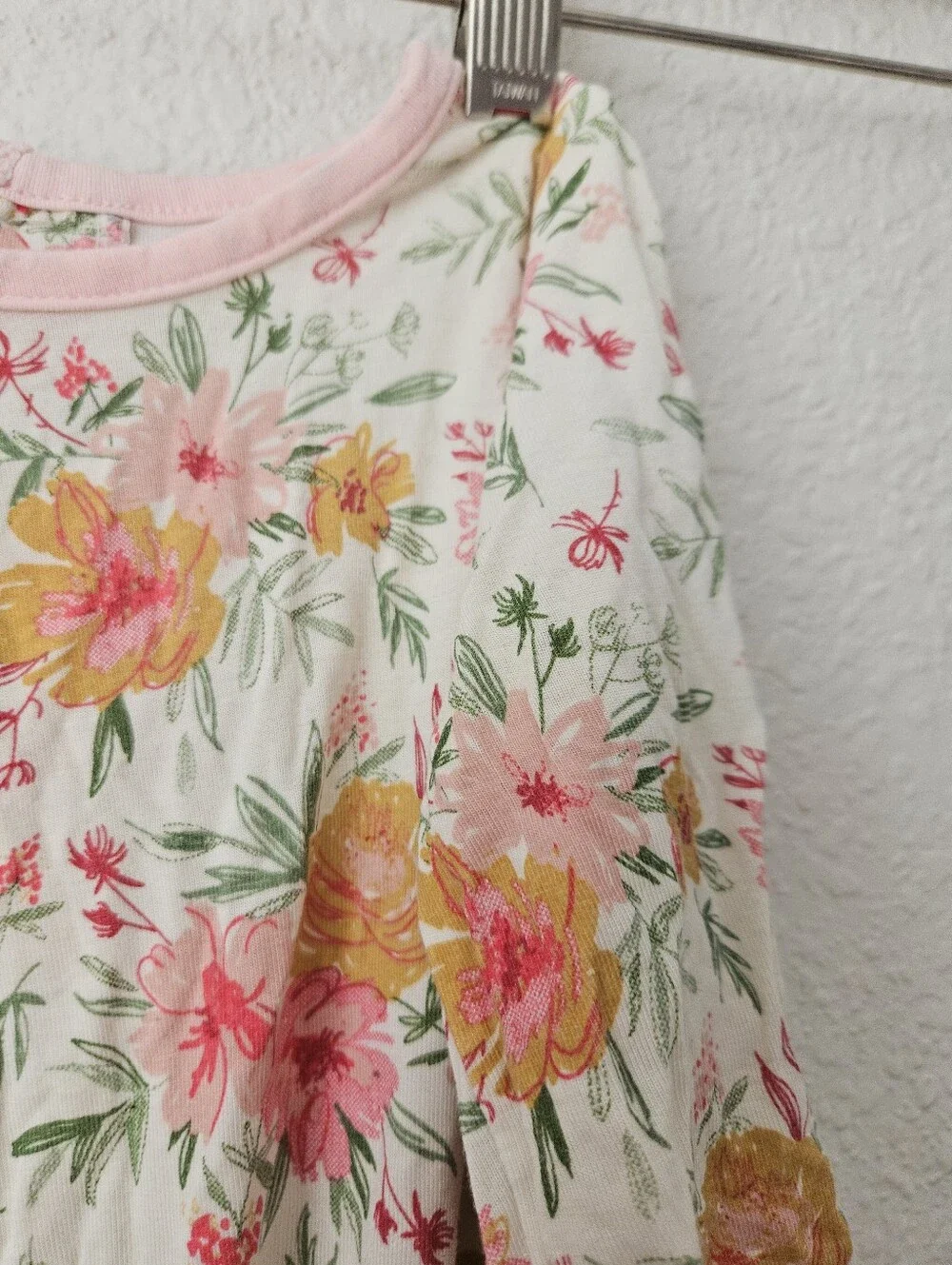 mudpie vibrant floral bamboo knotted gown, 3 months